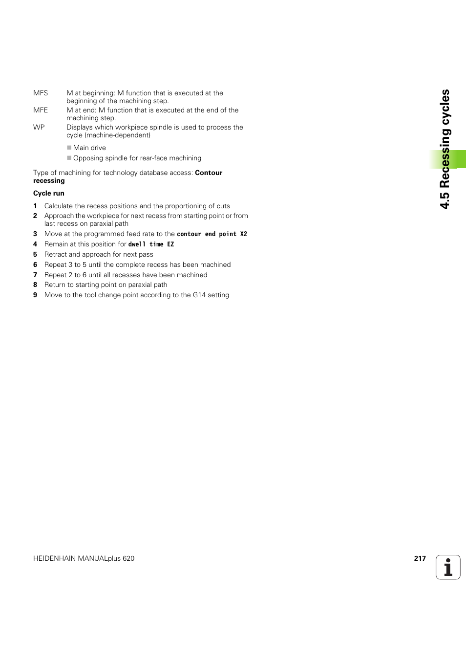 5 recessing cy cles | HEIDENHAIN SW 54843x-03 User Manual | Page 217 / 656