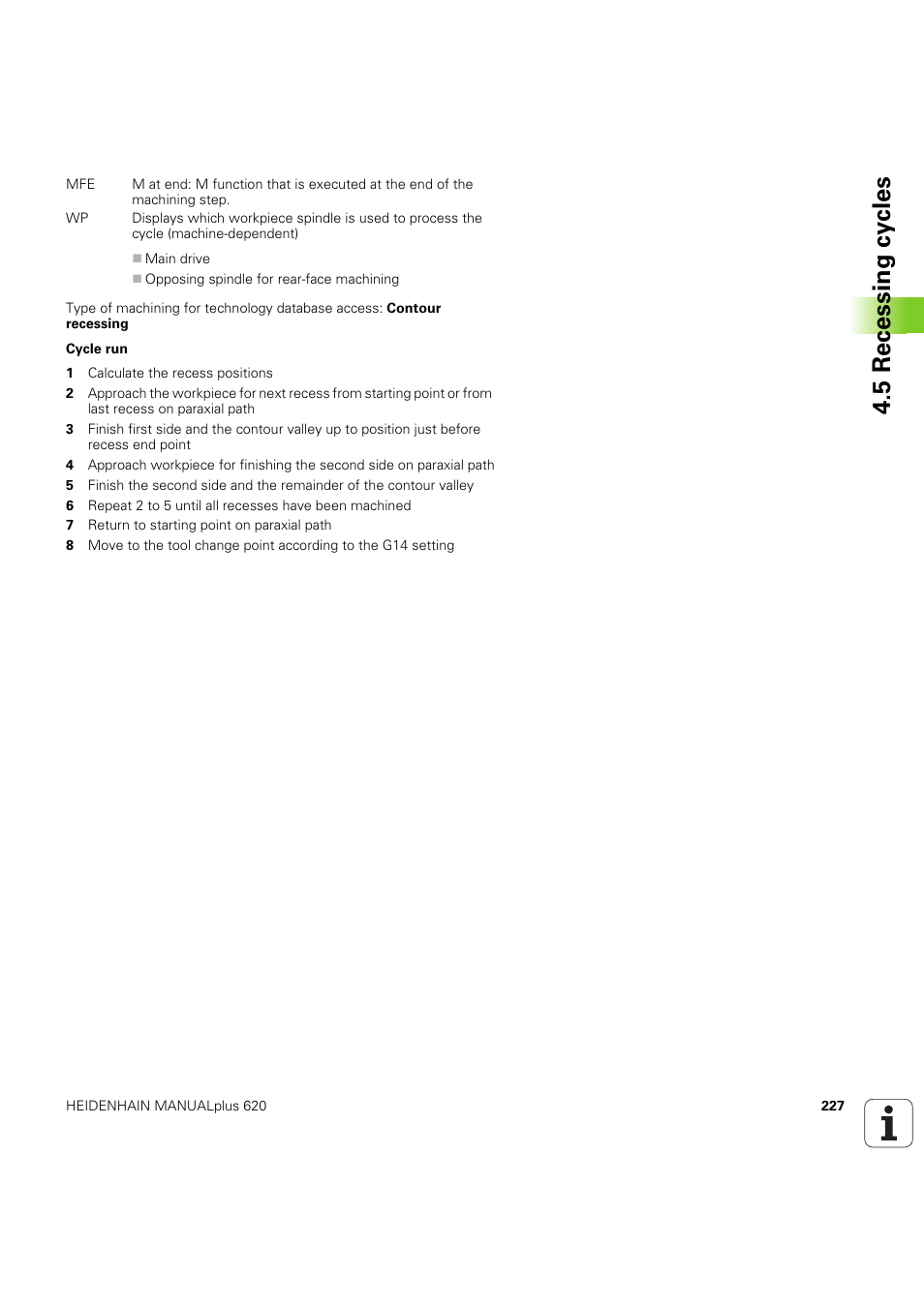 5 recessing cy cles | HEIDENHAIN SW 54843x-03 User Manual | Page 227 / 656