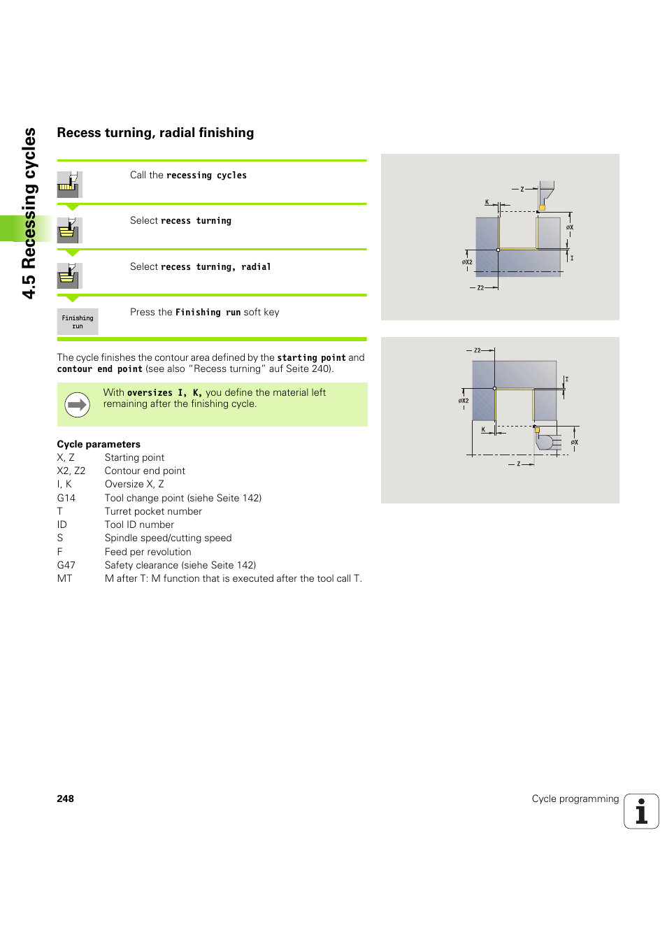 Recess turning, radial finishing, 5 recessing cy cles | HEIDENHAIN SW 54843x-03 User Manual | Page 248 / 656