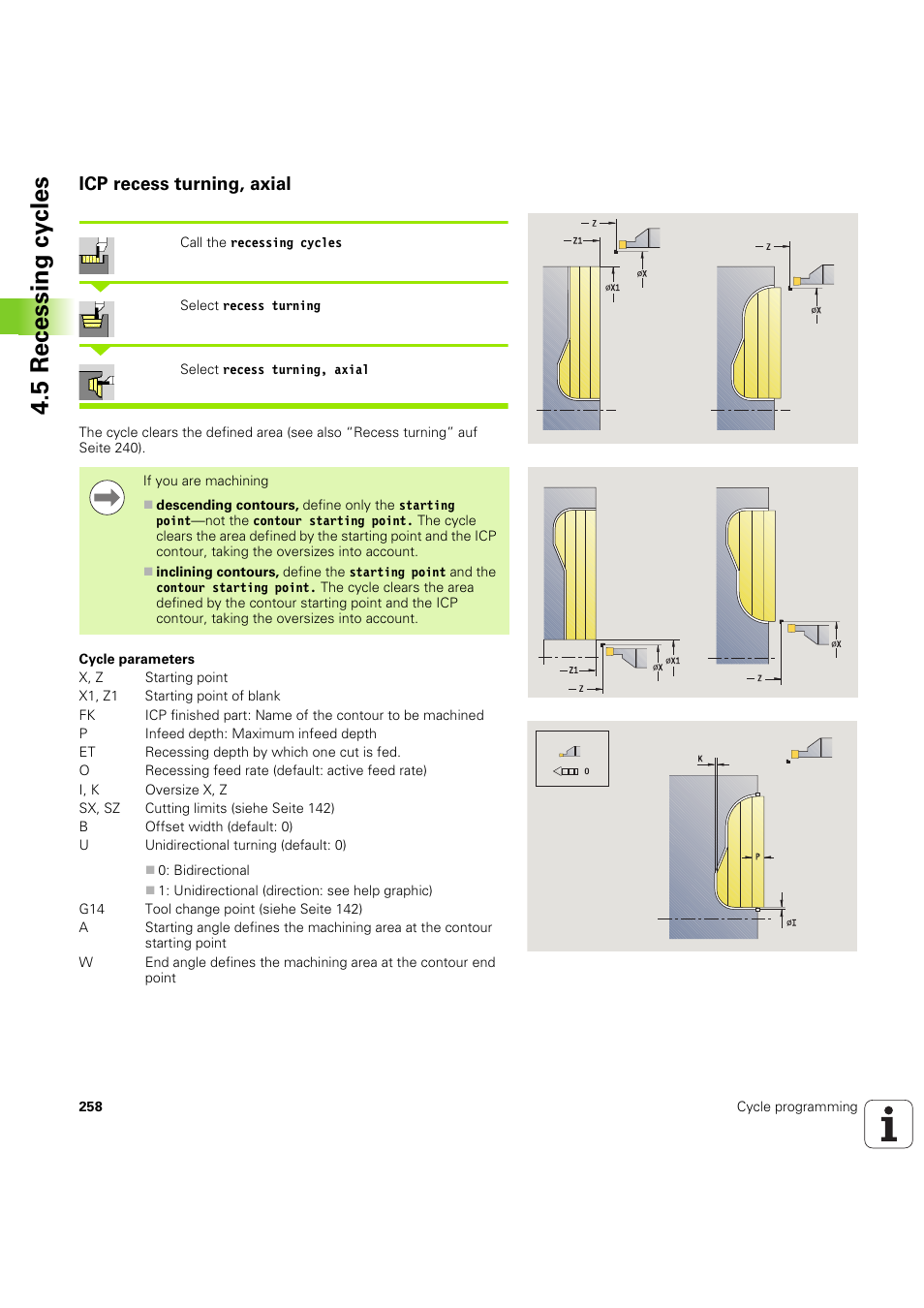 Icp recess turning, axial, 5 recessing cy cles | HEIDENHAIN SW 54843x-03 User Manual | Page 258 / 656