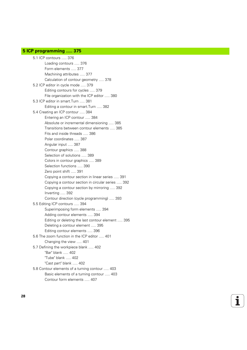 5 icp programming | HEIDENHAIN SW 54843x-03 User Manual | Page 28 / 656