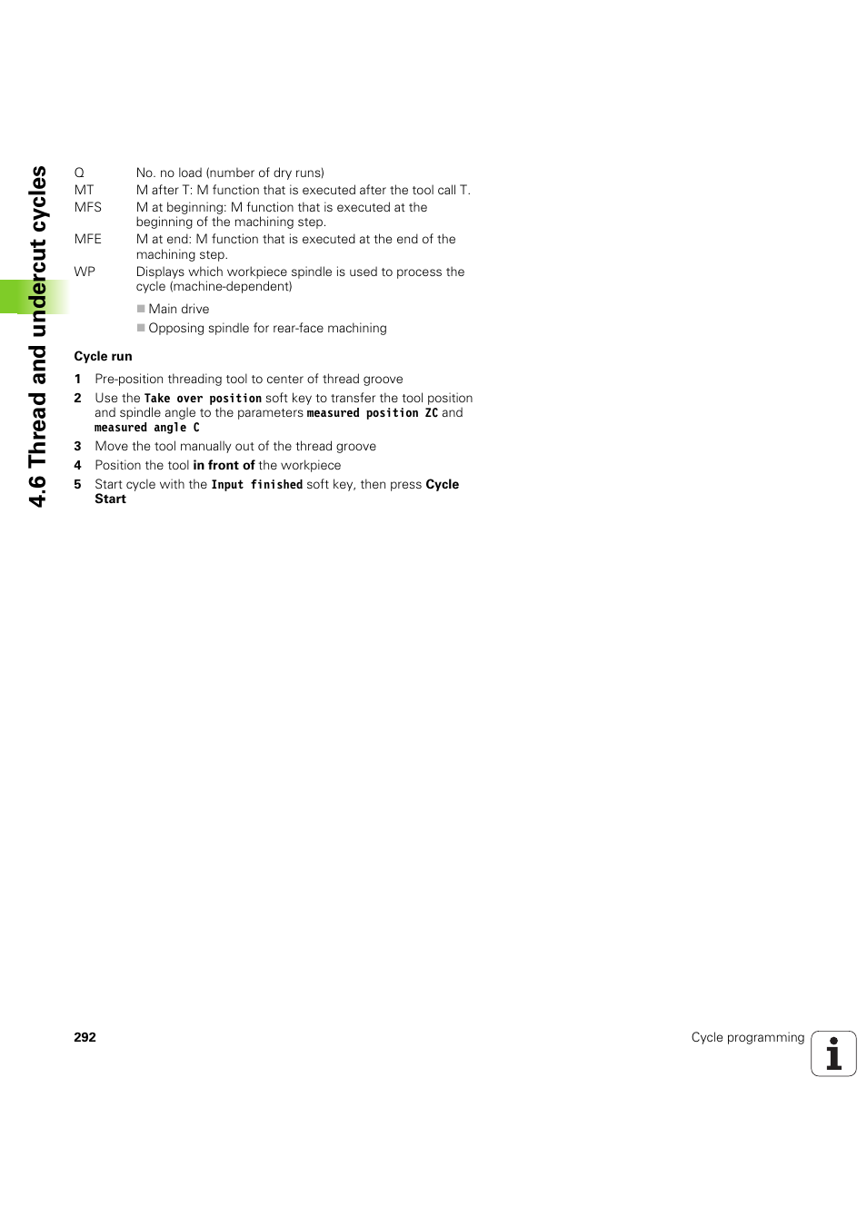 6 thr ead and under c ut cy cles | HEIDENHAIN SW 54843x-03 User Manual | Page 292 / 656