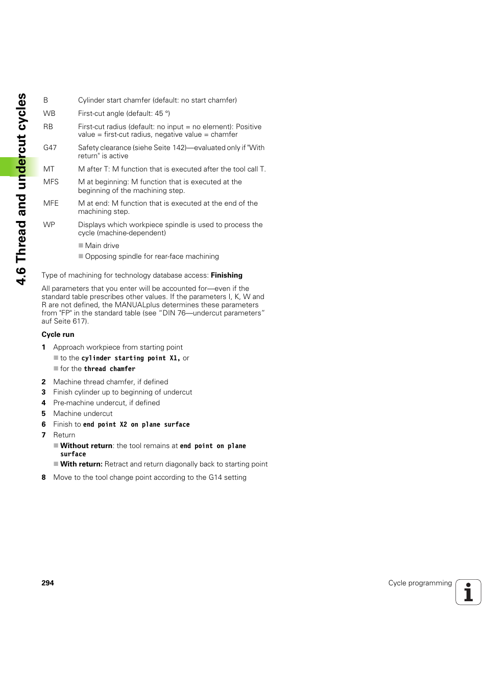 6 thr ead and under c ut cy cles | HEIDENHAIN SW 54843x-03 User Manual | Page 294 / 656