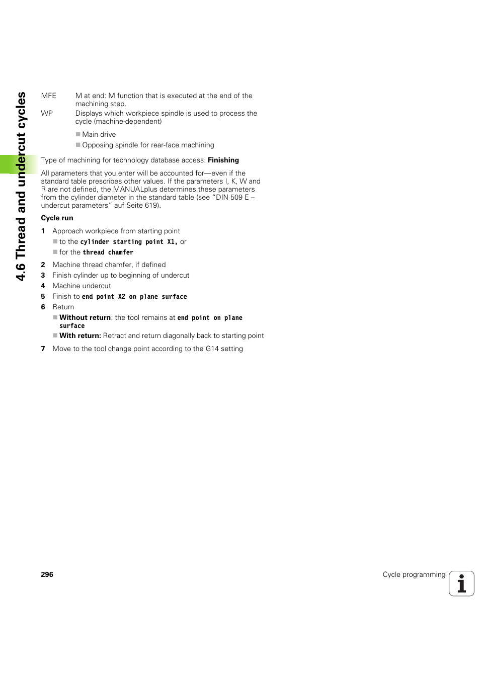 6 thr ead and under c ut cy cles | HEIDENHAIN SW 54843x-03 User Manual | Page 296 / 656