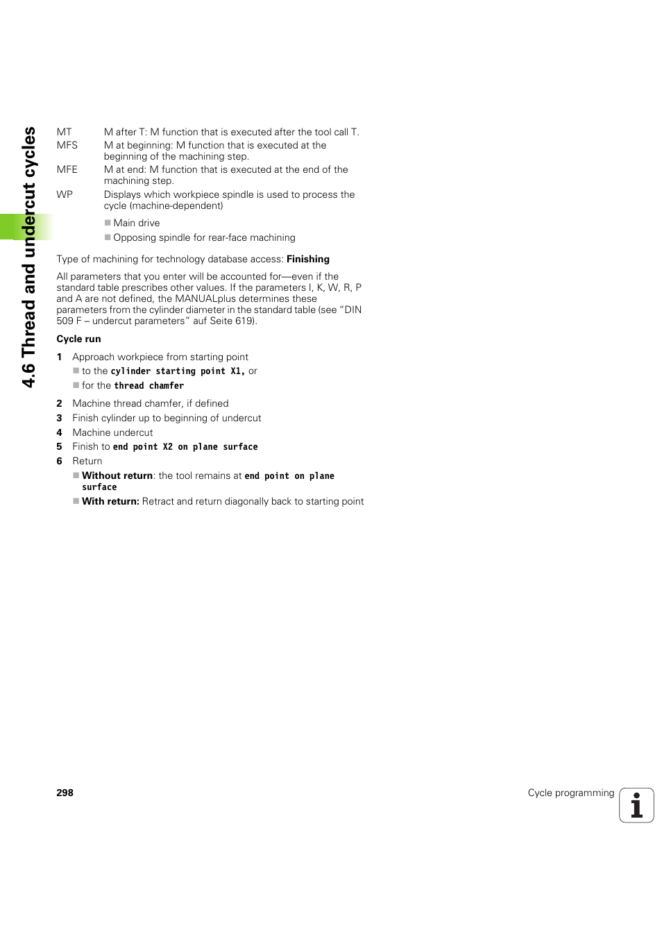 6 thr ead and under c ut cy cles | HEIDENHAIN SW 54843x-03 User Manual | Page 298 / 656