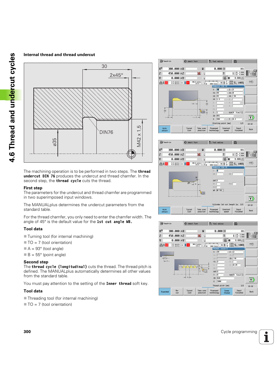 6 thr ead and under c ut cy cles | HEIDENHAIN SW 54843x-03 User Manual | Page 300 / 656