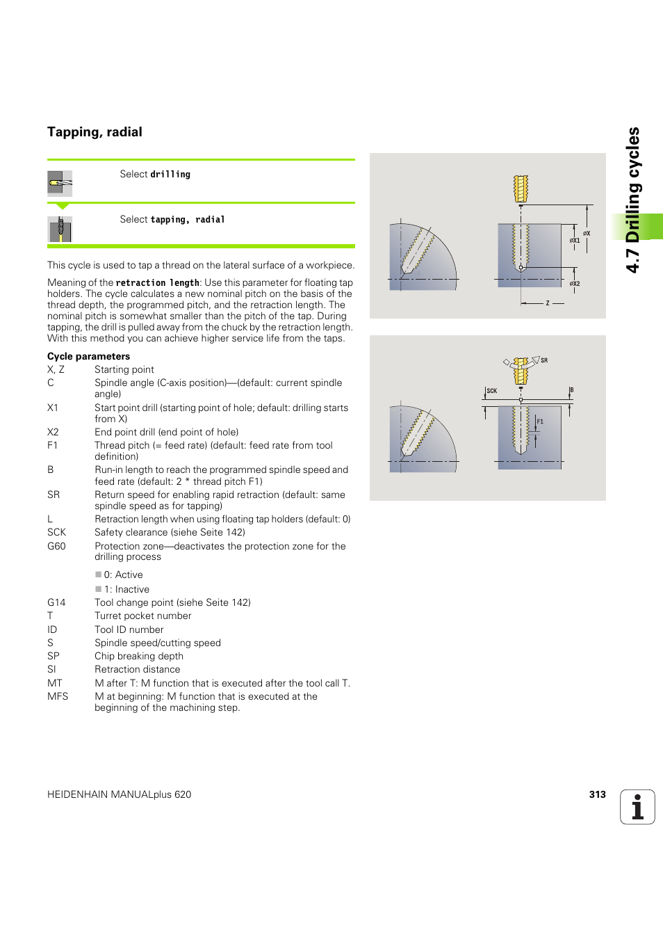 Tapping, radial, 7 dr illing cy cles | HEIDENHAIN SW 54843x-03 User Manual | Page 313 / 656