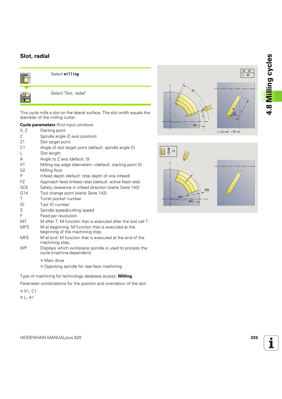Slot, radial, 8 milling cy cles | HEIDENHAIN SW 54843x-03 User Manual | Page 333 / 656