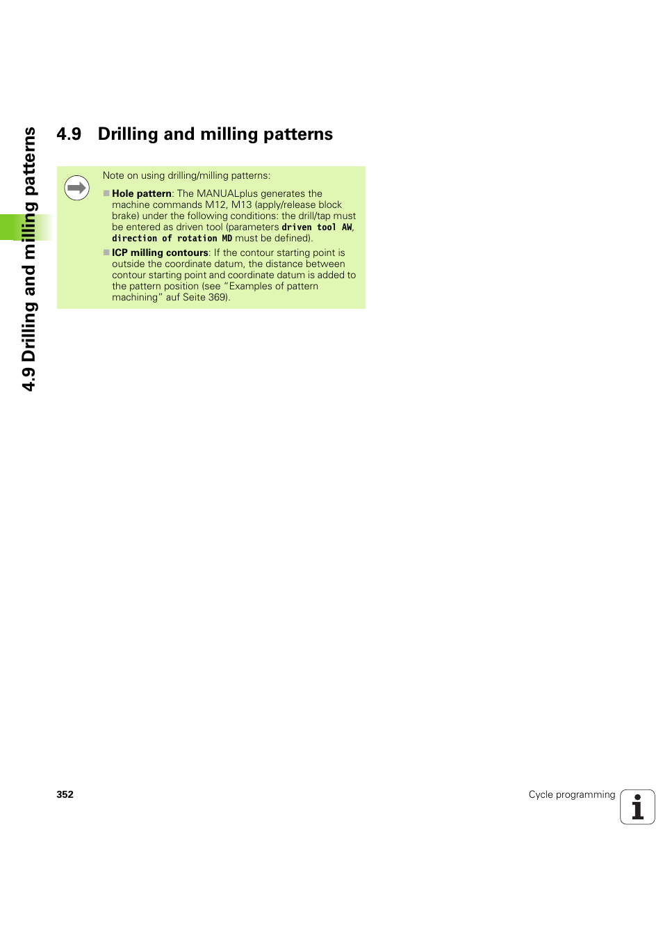 9 drilling and milling patterns | HEIDENHAIN SW 54843x-03 User Manual | Page 352 / 656