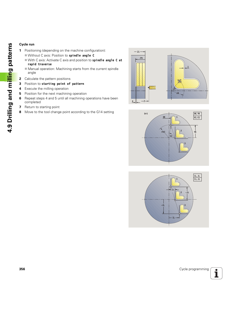 9 dr illing and milling pat ter ns | HEIDENHAIN SW 54843x-03 User Manual | Page 356 / 656