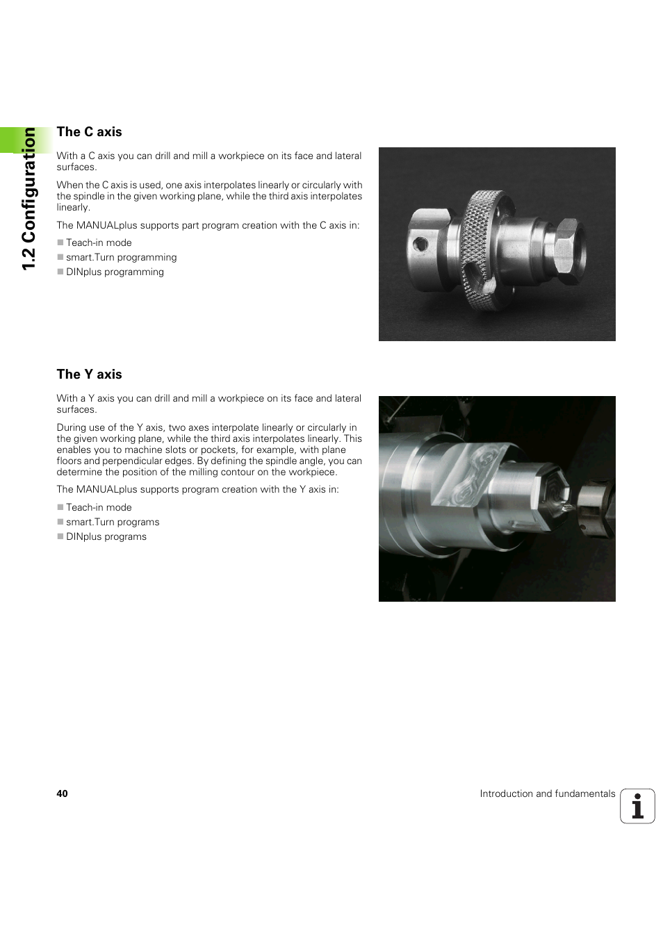 The c axis, The y axis, 2 configur ation | HEIDENHAIN SW 54843x-03 User Manual | Page 40 / 656