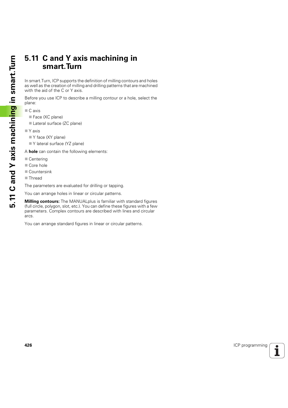 11 c and y axis machining in smart.turn | HEIDENHAIN SW 54843x-03 User Manual | Page 426 / 656