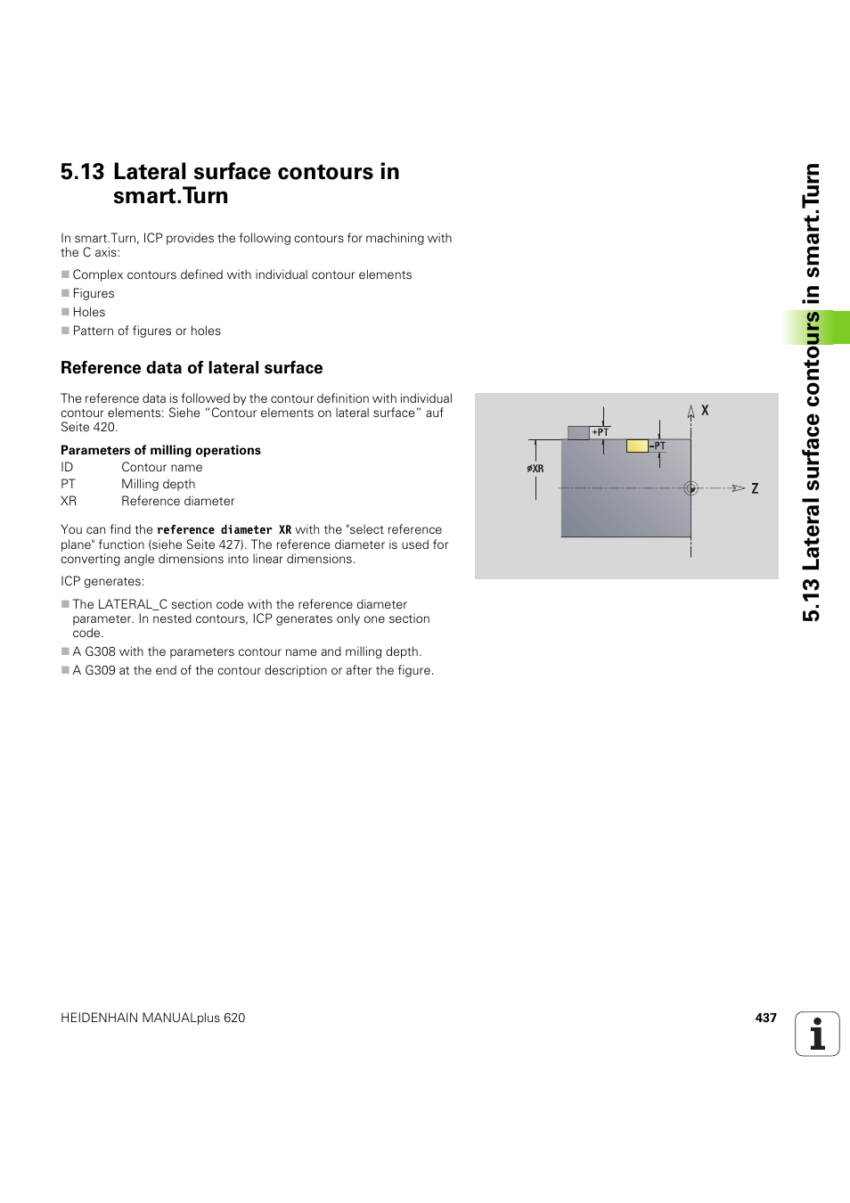 13 lateral surface contours in smart.turn, Reference data of lateral surface | HEIDENHAIN SW 54843x-03 User Manual | Page 437 / 656