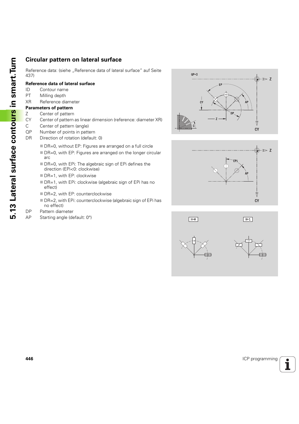 Circular pattern on lateral surface, 13 lat er al surf ace cont ours in smar t.t u rn | HEIDENHAIN SW 54843x-03 User Manual | Page 446 / 656
