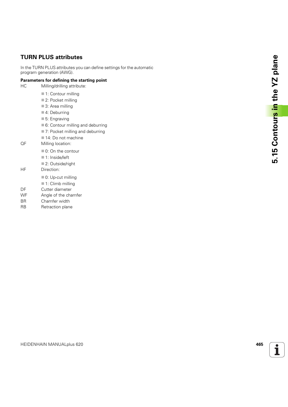 Turn plus attributes, 15 cont ours in the yz plane | HEIDENHAIN SW 54843x-03 User Manual | Page 465 / 656