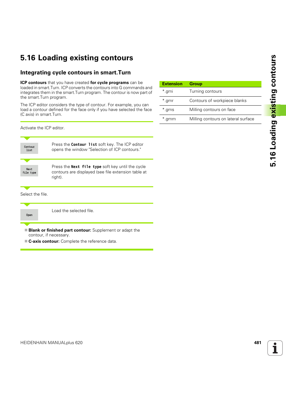 16 loading existing contours, Integrating cycle contours in smart.turn | HEIDENHAIN SW 54843x-03 User Manual | Page 481 / 656