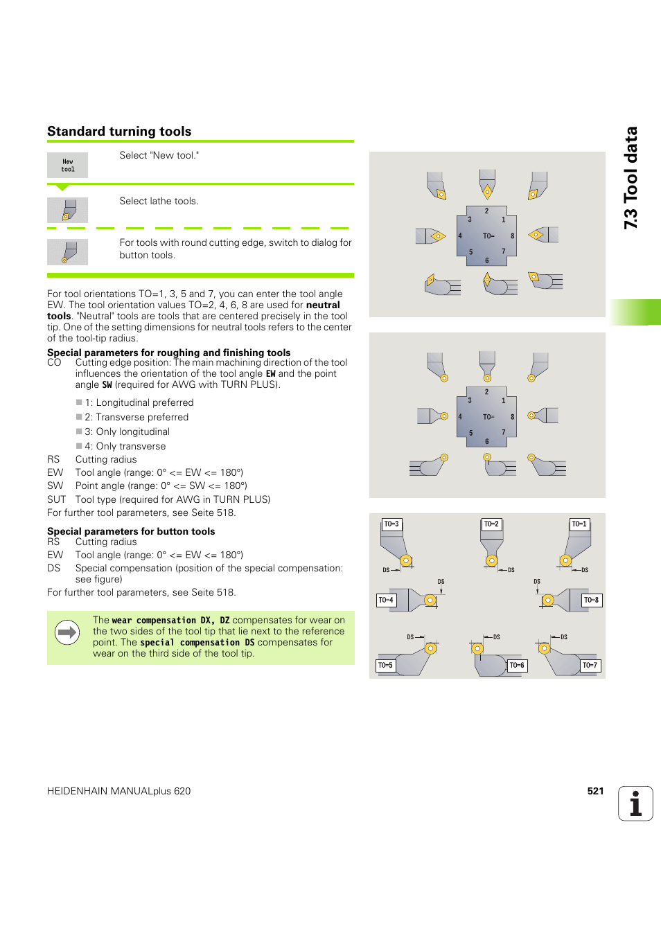 Standard turning tools, S (seite 521), Seite 521) | 3 t ool data | HEIDENHAIN SW 54843x-03 User Manual | Page 521 / 656