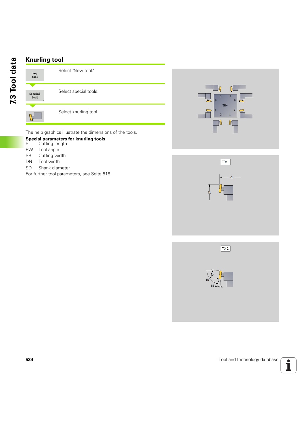 Knurling tool, 3 t ool data | HEIDENHAIN SW 54843x-03 User Manual | Page 534 / 656