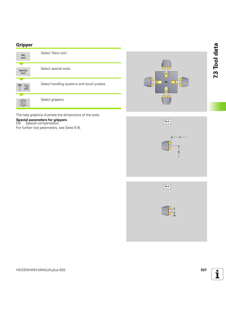 Gripper, Rs (seite 537), 3 t ool data | HEIDENHAIN SW 54843x-03 User Manual | Page 537 / 656