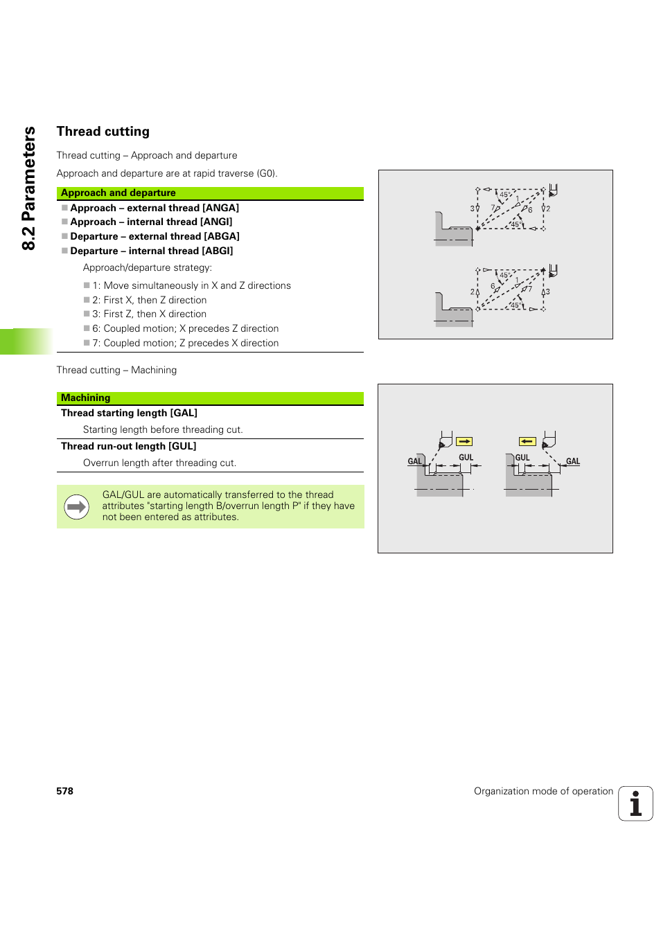 Thread cutting, 2 p a ra met e rs | HEIDENHAIN SW 54843x-03 User Manual | Page 578 / 656
