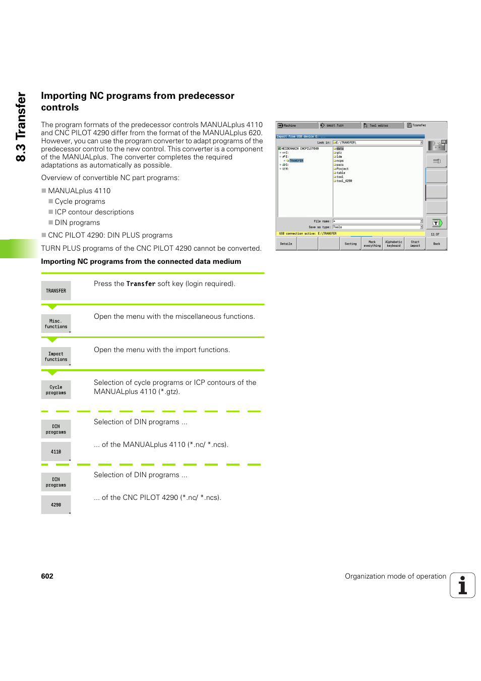 Importing nc programs from predecessor controls, 3 t ransf er | HEIDENHAIN SW 54843x-03 User Manual | Page 602 / 656