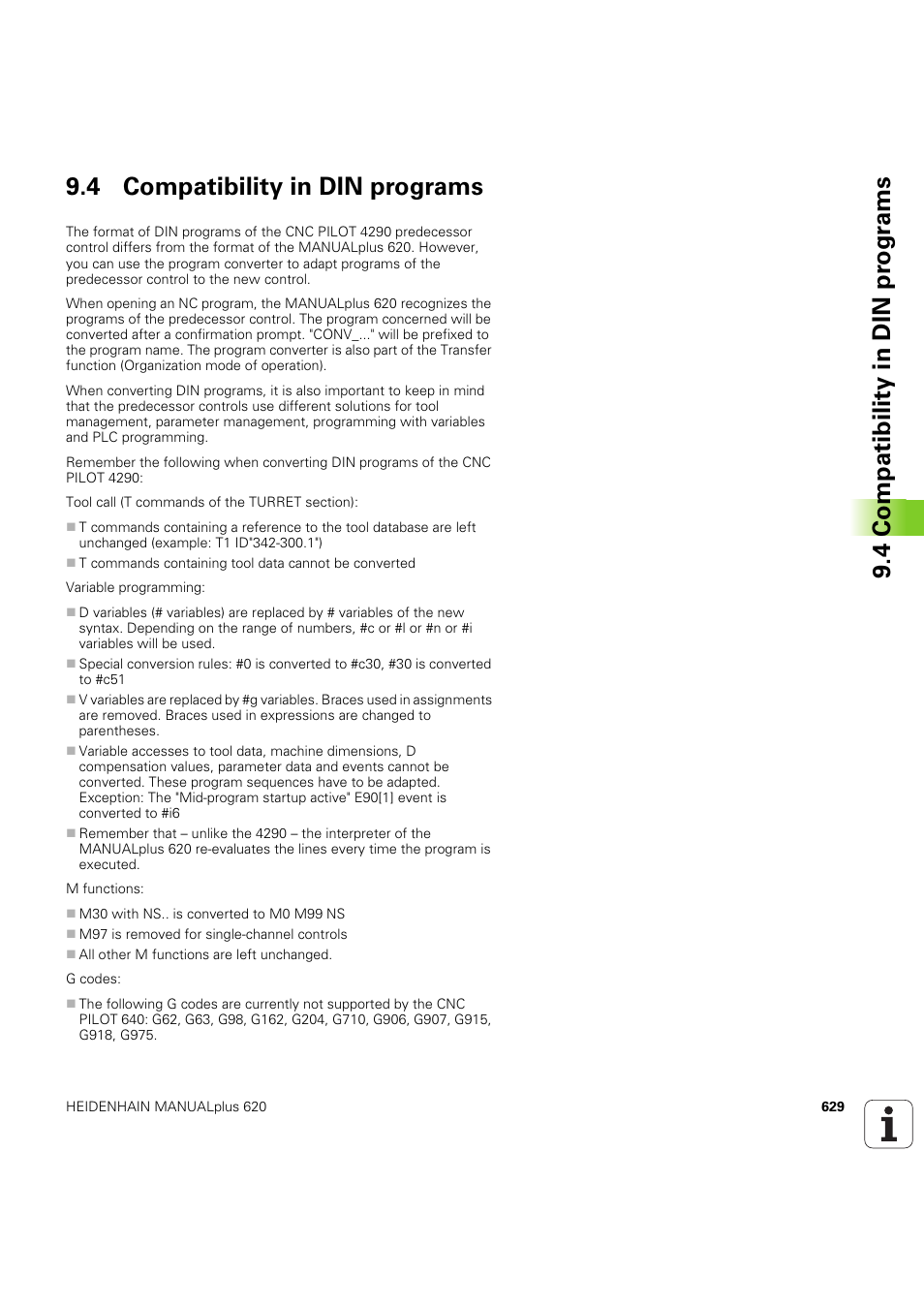 4 compatibility in din programs | HEIDENHAIN SW 54843x-03 User Manual | Page 629 / 656
