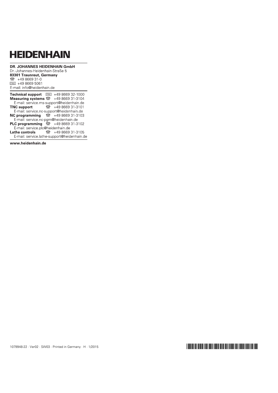 HEIDENHAIN SW 54843x-03 User Manual | Page 656 / 656