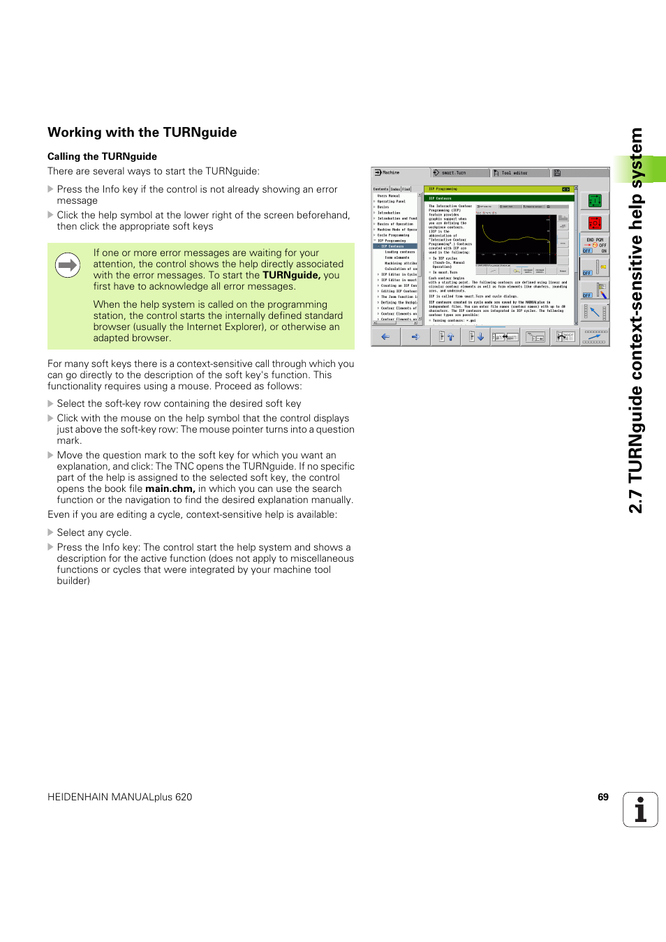 Working with the turnguide, 7 turnguide cont ext-sensitiv e help syst em | HEIDENHAIN SW 54843x-03 User Manual | Page 69 / 656