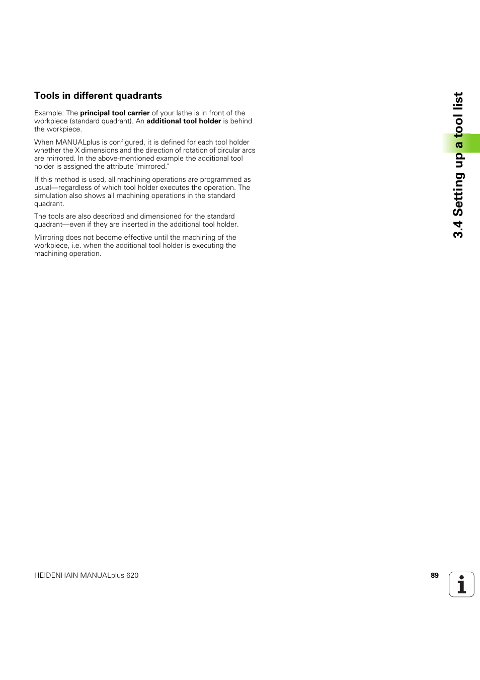 Tools in different quadrants, 4 set ting up a t ool list | HEIDENHAIN SW 54843x-03 User Manual | Page 89 / 656