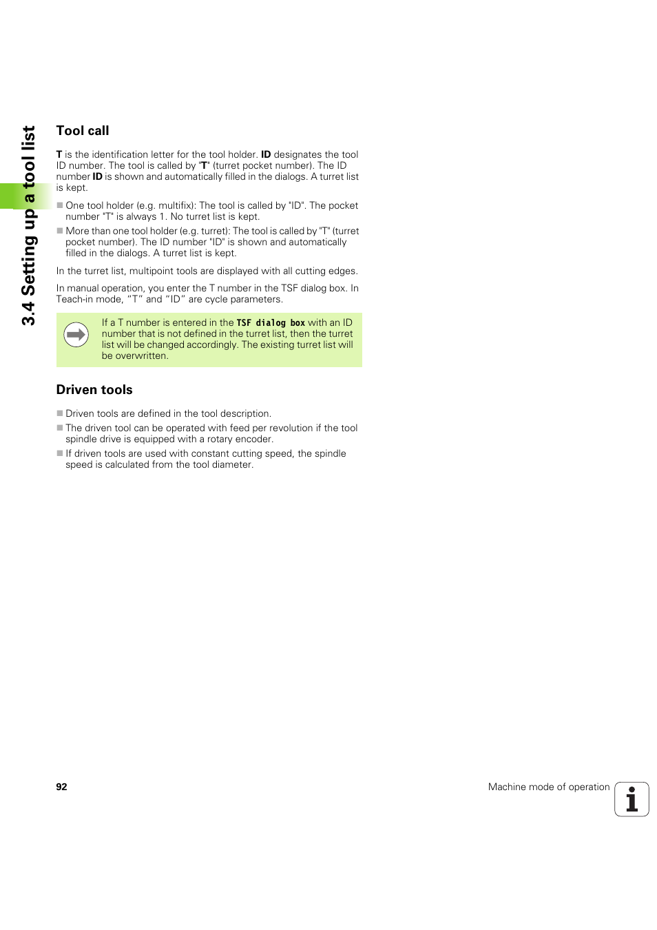 Tool call, Driven tools, 4 set ting up a t ool list | HEIDENHAIN SW 54843x-03 User Manual | Page 92 / 656