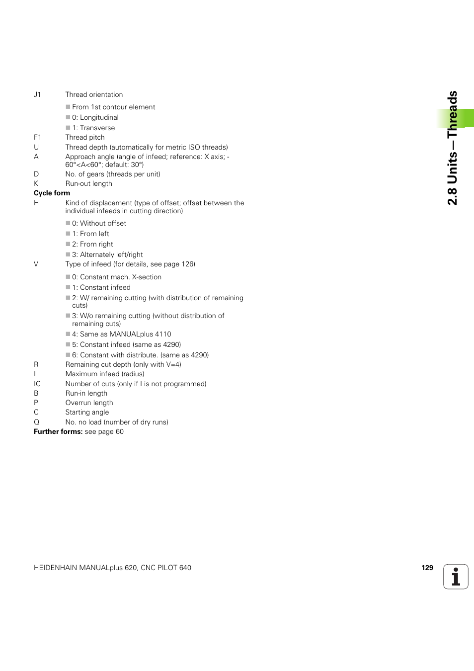 8 units—thr eads | HEIDENHAIN SW 54843x-03 DIN Programming User Manual | Page 129 / 622