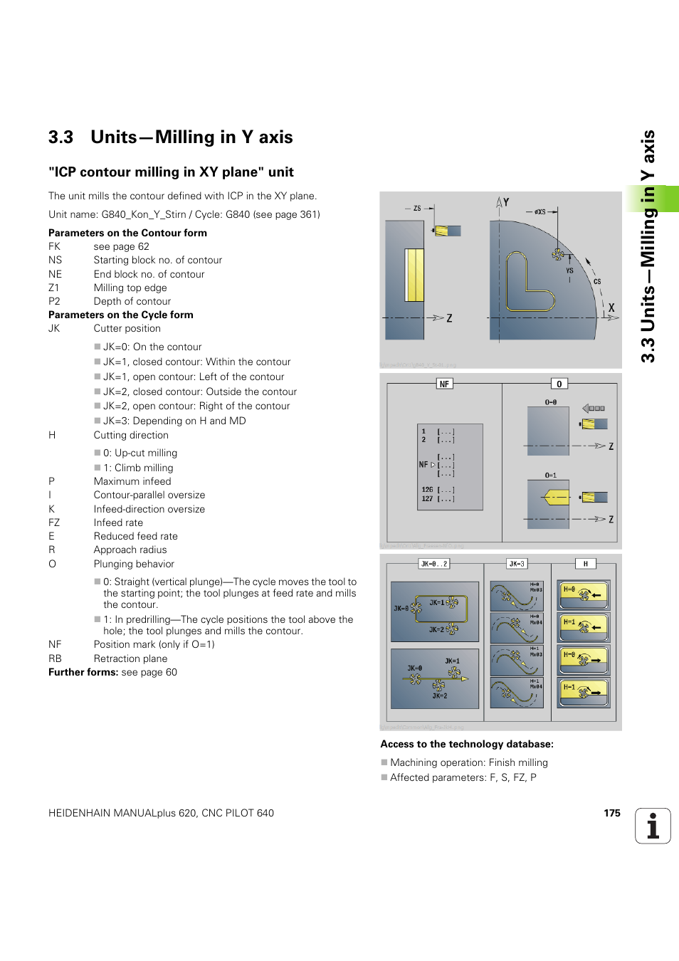 3 units—milling in y axis, Icp contour milling in xy plane" unit | HEIDENHAIN SW 54843x-03 DIN Programming User Manual | Page 175 / 622