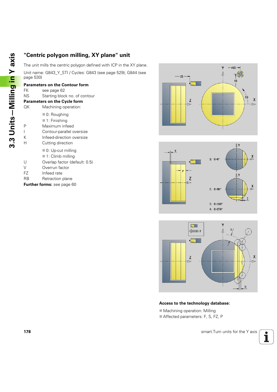 Centric polygon milling, xy plane" unit, 3 units—milling in y axis | HEIDENHAIN SW 54843x-03 DIN Programming User Manual | Page 178 / 622