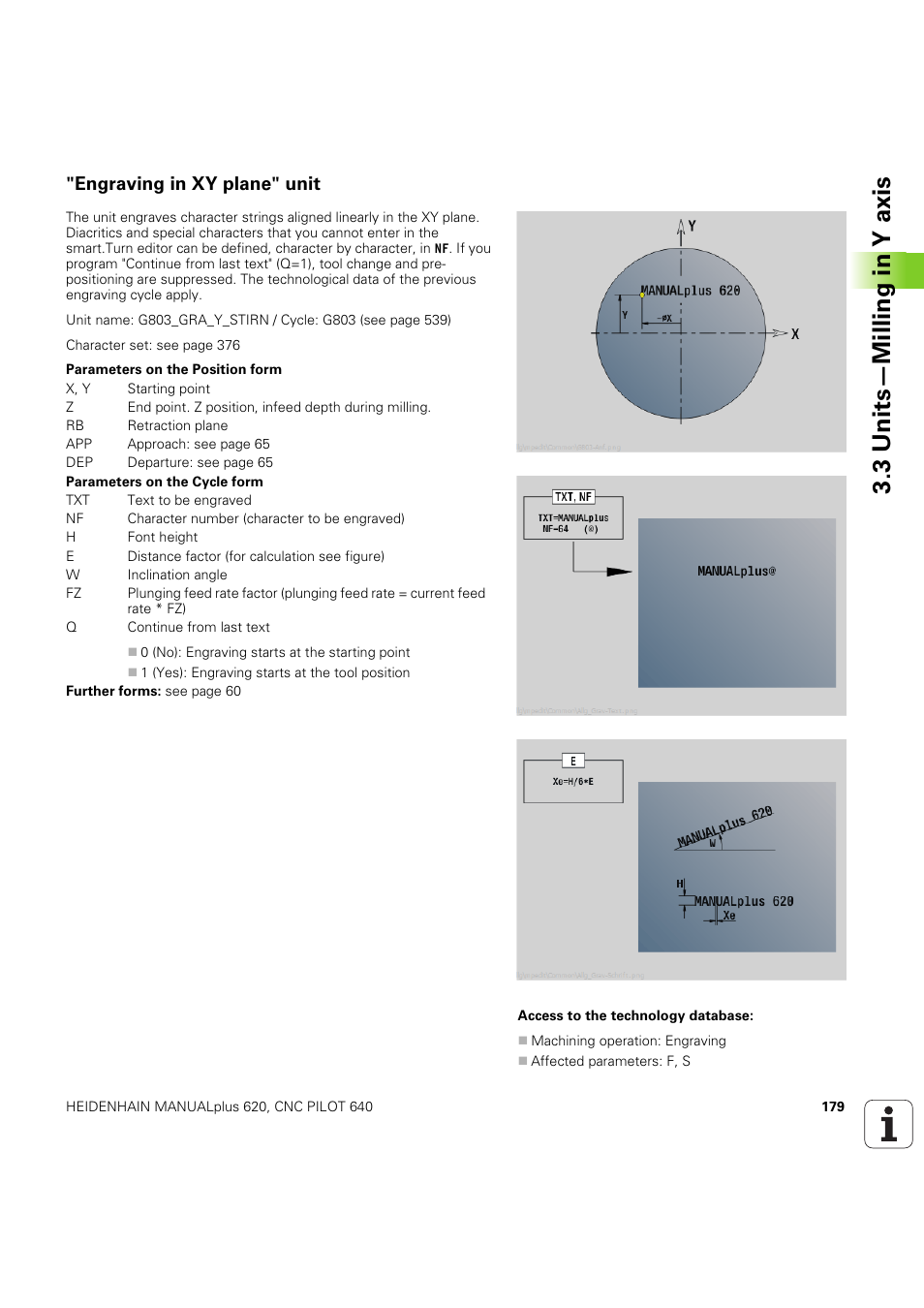 Engraving in xy plane" unit, 3 units—milling in y axis | HEIDENHAIN SW 54843x-03 DIN Programming User Manual | Page 179 / 622