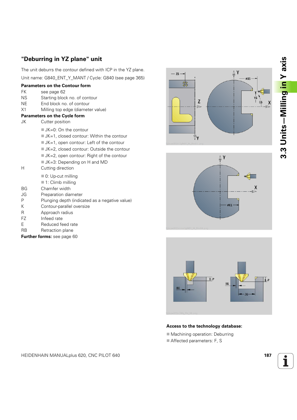Deburring in yz plane" unit, 3 units—milling in y axis | HEIDENHAIN SW 54843x-03 DIN Programming User Manual | Page 187 / 622