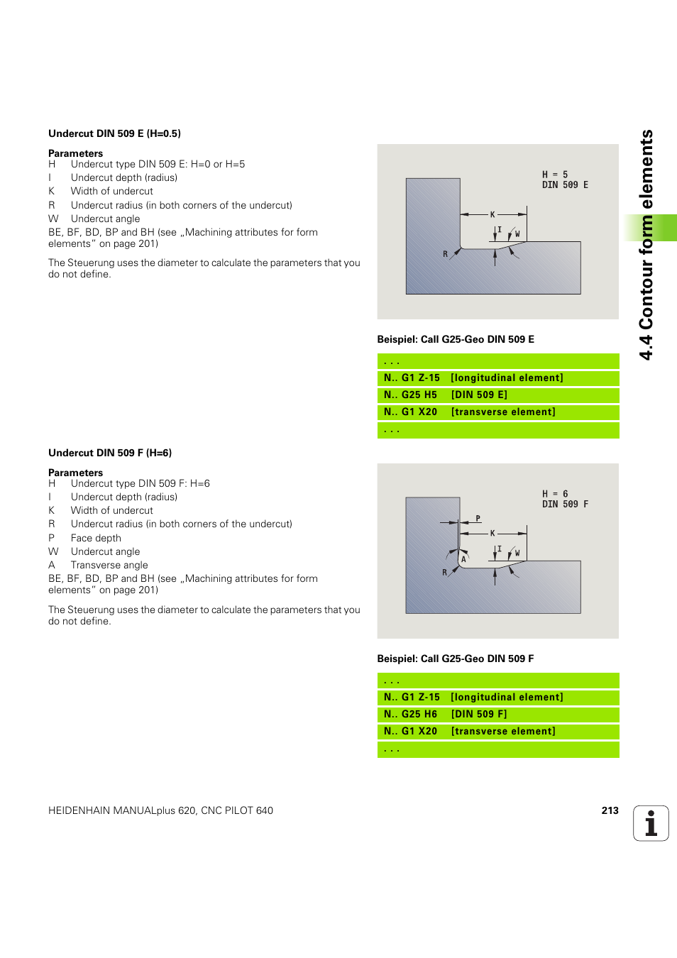 4 cont our f o rm elements | HEIDENHAIN SW 54843x-03 DIN Programming User Manual | Page 213 / 622