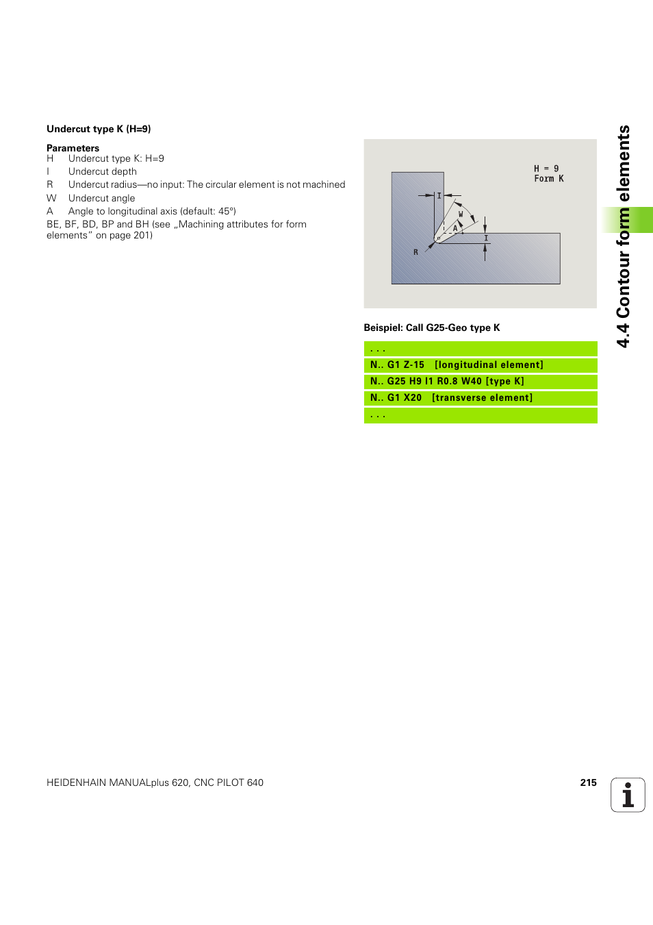 4 cont our f o rm elements | HEIDENHAIN SW 54843x-03 DIN Programming User Manual | Page 215 / 622