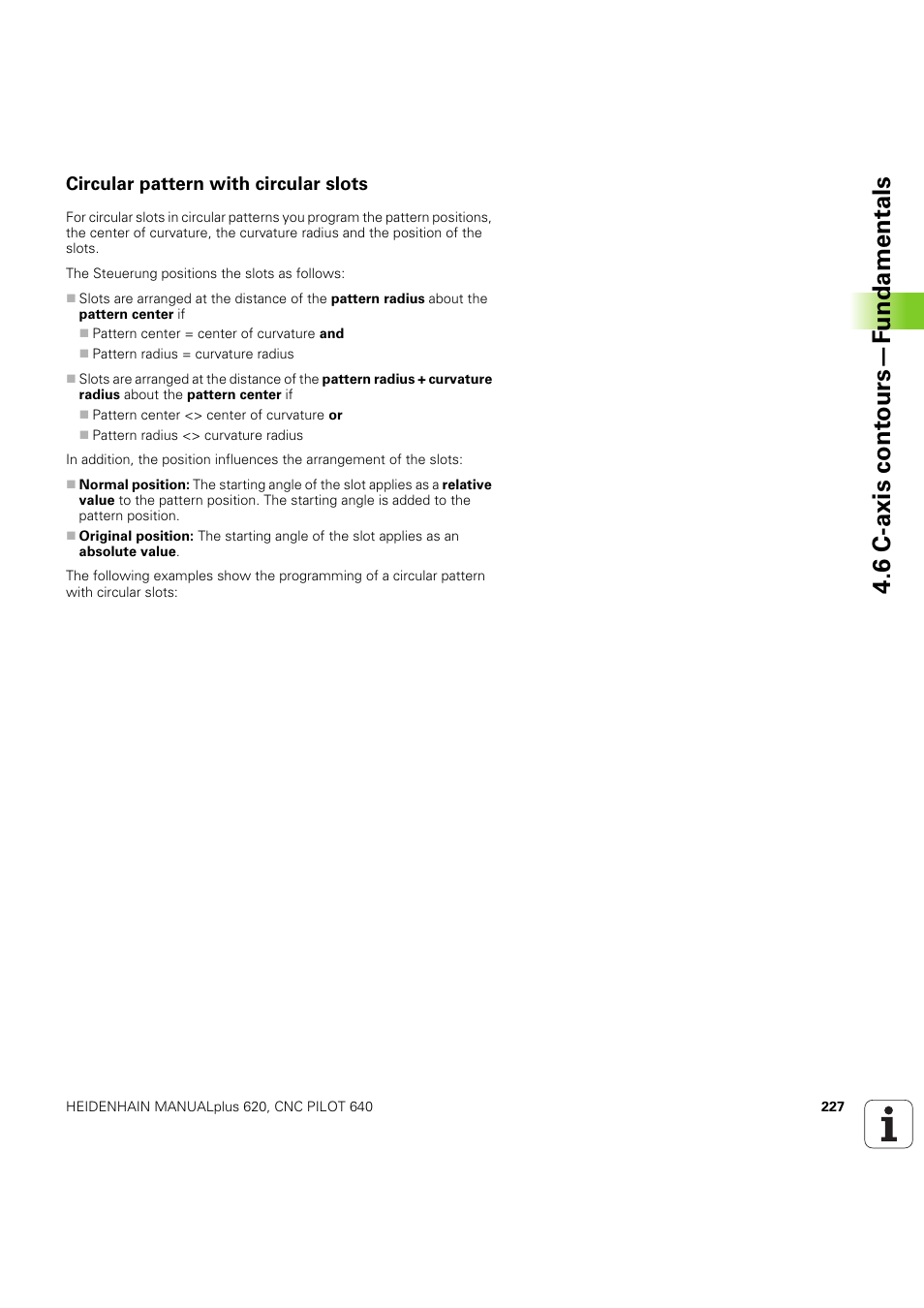 Circular pattern with circular slots, 6 c-axis cont ours—f undamentals | HEIDENHAIN SW 54843x-03 DIN Programming User Manual | Page 227 / 622