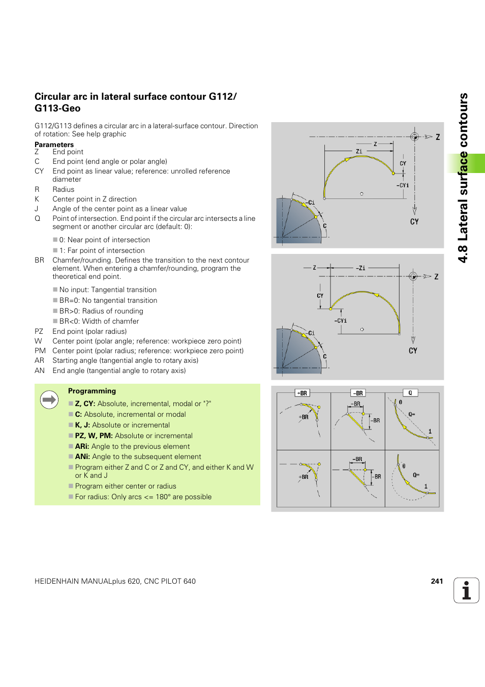 8 lat er al surf ace cont ours | HEIDENHAIN SW 54843x-03 DIN Programming User Manual | Page 241 / 622
