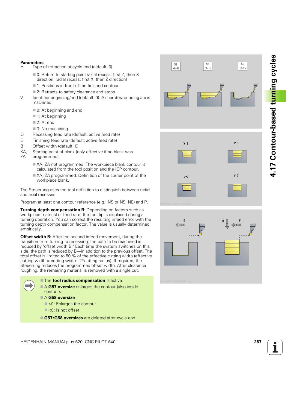 1 7 cont our -based t u rn ing cy cles | HEIDENHAIN SW 54843x-03 DIN Programming User Manual | Page 287 / 622