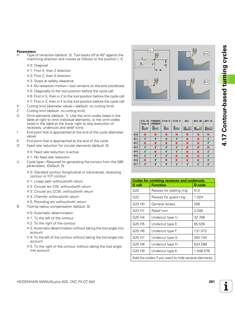 1 7 cont our -based t u rn ing cy cles | HEIDENHAIN SW 54843x-03 DIN Programming User Manual | Page 291 / 622