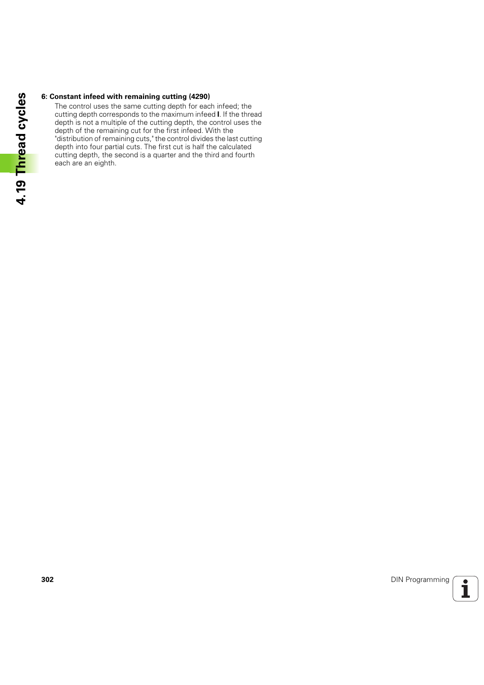 1 9 thr ead cy cles | HEIDENHAIN SW 54843x-03 DIN Programming User Manual | Page 302 / 622