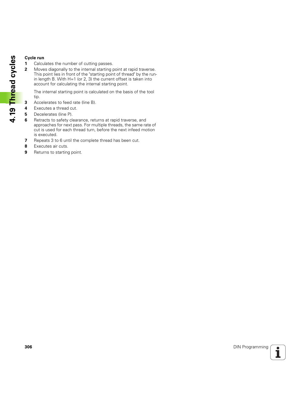 1 9 thr ead cy cles | HEIDENHAIN SW 54843x-03 DIN Programming User Manual | Page 306 / 622