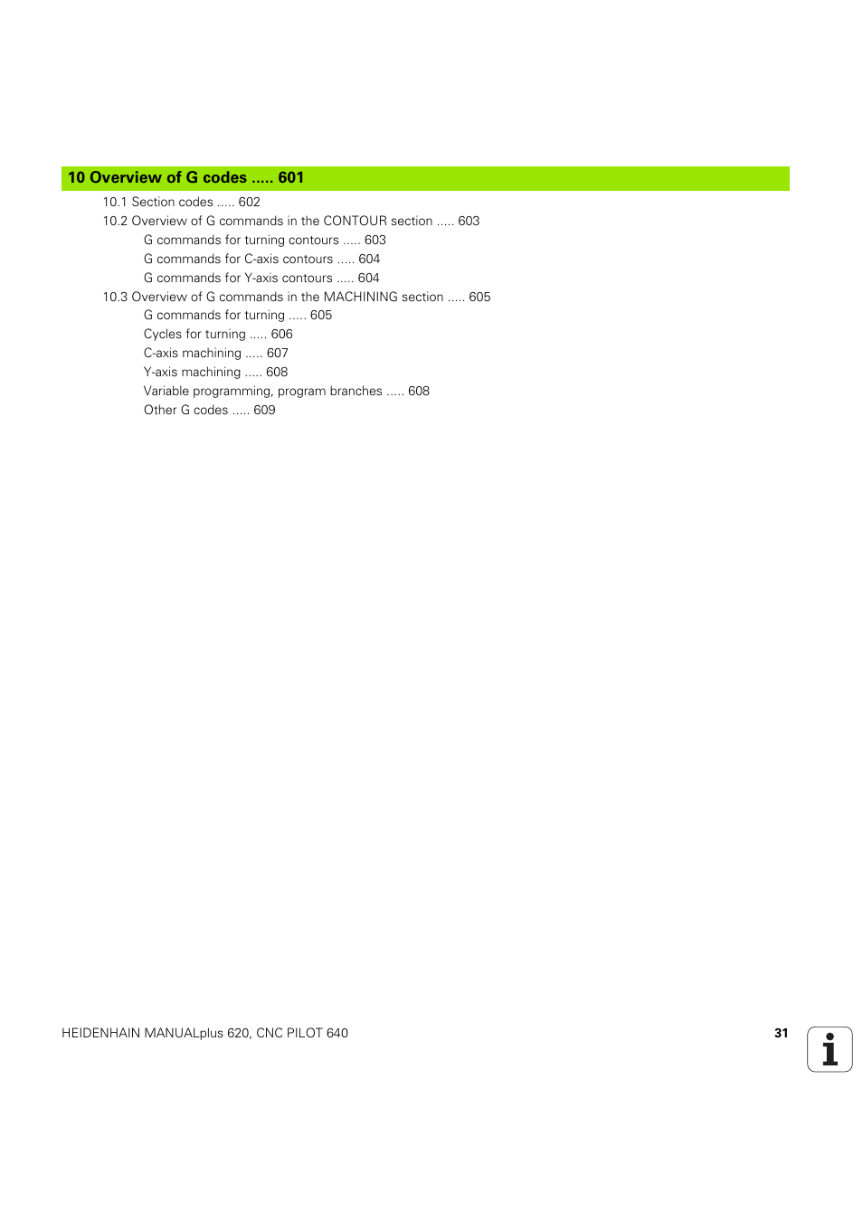 10 overview of g codes | HEIDENHAIN SW 54843x-03 DIN Programming User Manual | Page 31 / 622