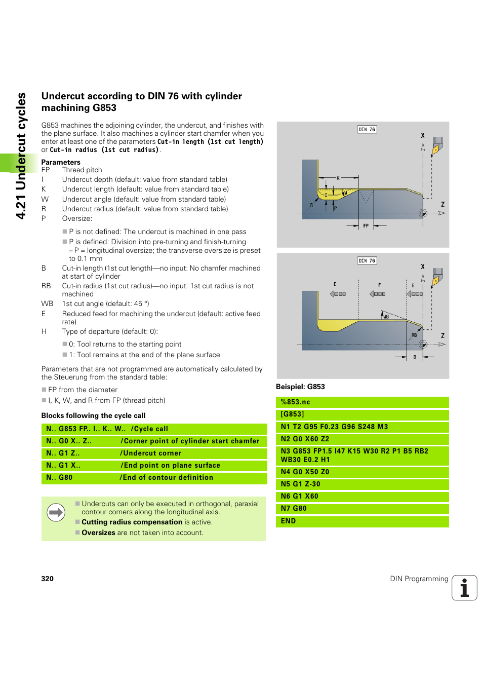 21 under c ut cy cles | HEIDENHAIN SW 54843x-03 DIN Programming User Manual | Page 320 / 622