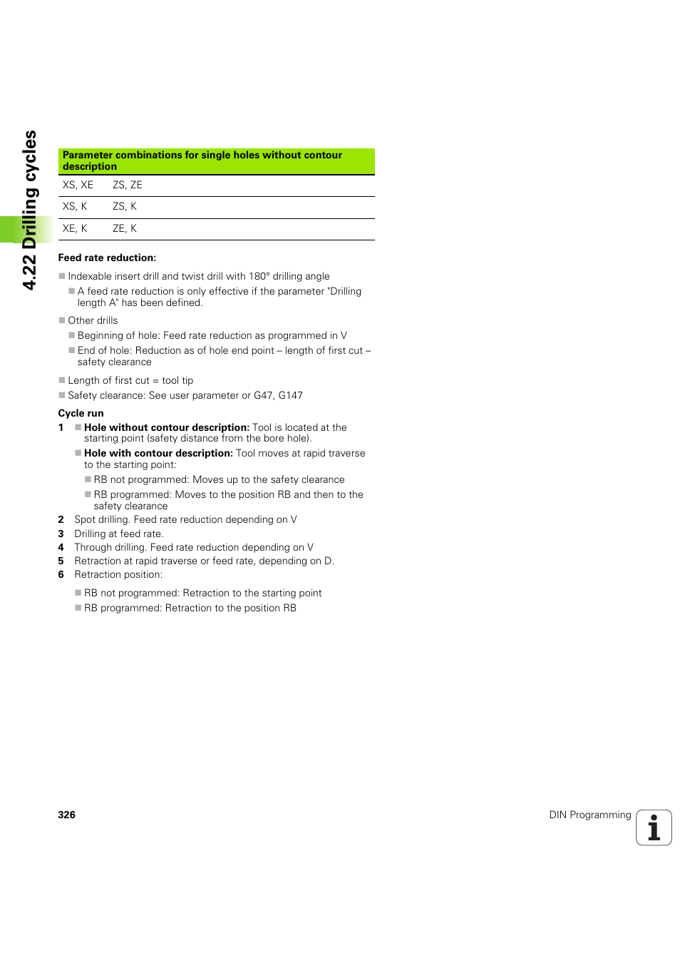 22 dr illing cy cles | HEIDENHAIN SW 54843x-03 DIN Programming User Manual | Page 326 / 622
