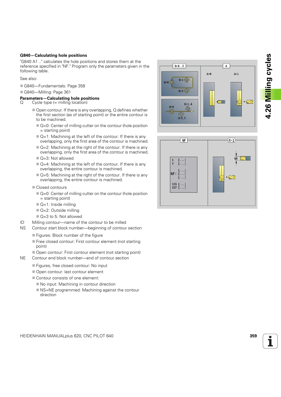 26 milling cy cles | HEIDENHAIN SW 54843x-03 DIN Programming User Manual | Page 359 / 622