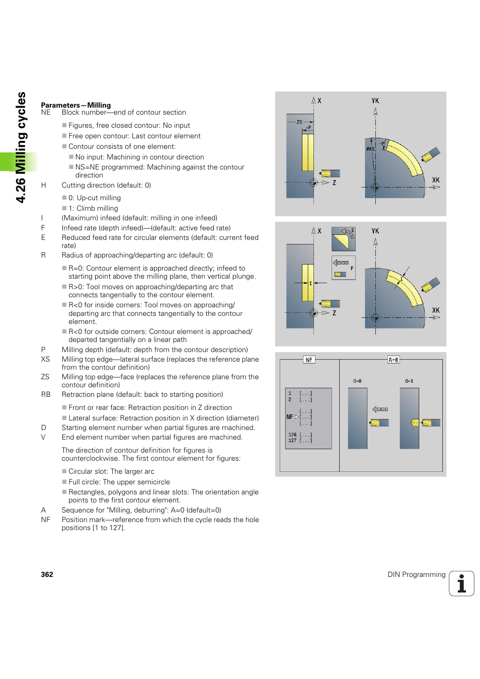 26 milling cy cles | HEIDENHAIN SW 54843x-03 DIN Programming User Manual | Page 362 / 622