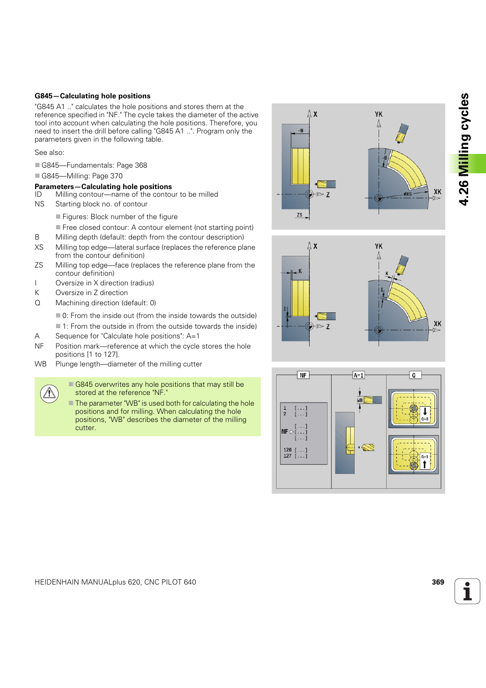 26 milling cy cles | HEIDENHAIN SW 54843x-03 DIN Programming User Manual | Page 369 / 622