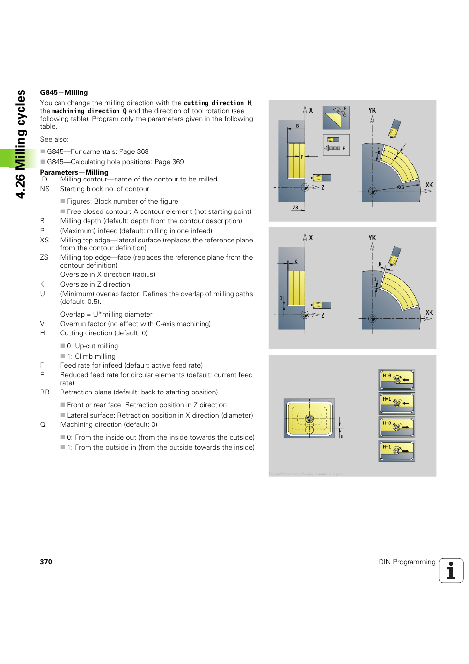 26 milling cy cles | HEIDENHAIN SW 54843x-03 DIN Programming User Manual | Page 370 / 622